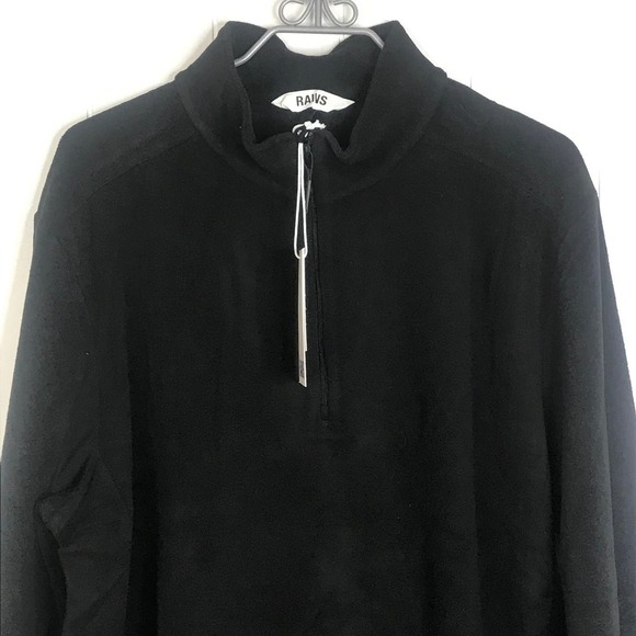 RAINS Men NWT Black 1/2 Zip Fleece Long Sleeve Shirt SZ XL - Picture 4 of 10